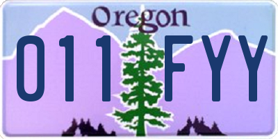 OR license plate 011FYY