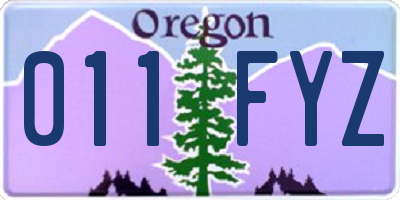 OR license plate 011FYZ