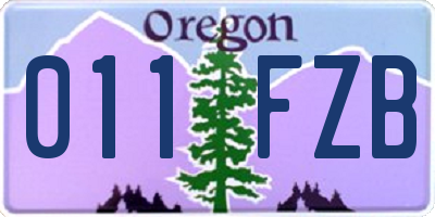 OR license plate 011FZB