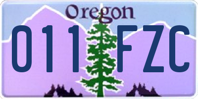 OR license plate 011FZC
