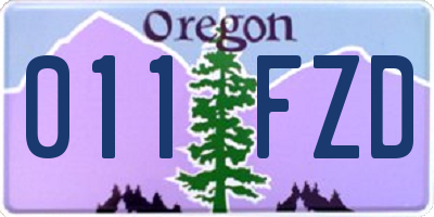 OR license plate 011FZD