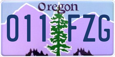 OR license plate 011FZG