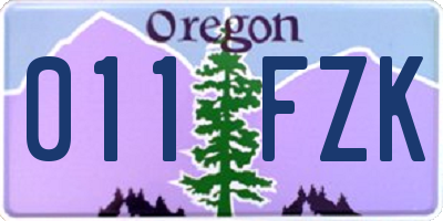 OR license plate 011FZK