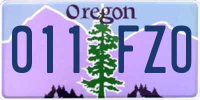 OR license plate 011FZO