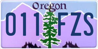 OR license plate 011FZS