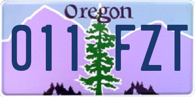 OR license plate 011FZT