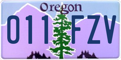 OR license plate 011FZV