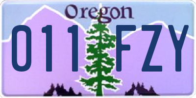 OR license plate 011FZY