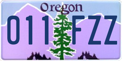 OR license plate 011FZZ