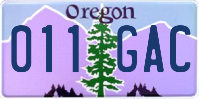 OR license plate 011GAC