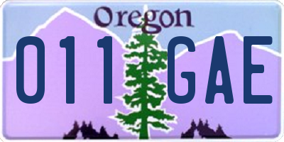 OR license plate 011GAE