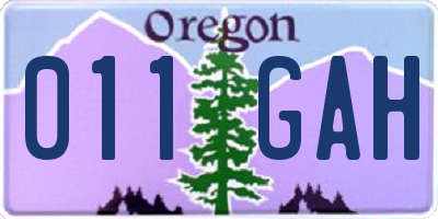 OR license plate 011GAH