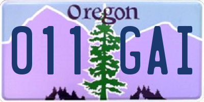 OR license plate 011GAI