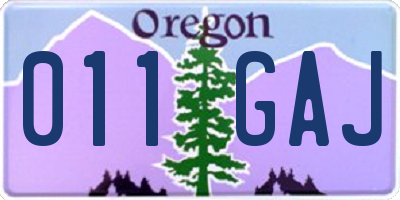 OR license plate 011GAJ