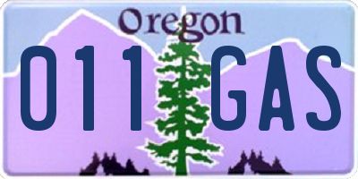 OR license plate 011GAS