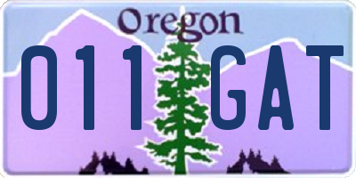 OR license plate 011GAT