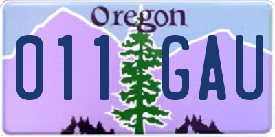 OR license plate 011GAU