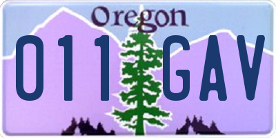 OR license plate 011GAV