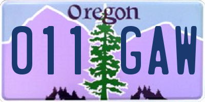 OR license plate 011GAW