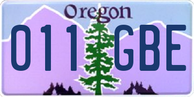 OR license plate 011GBE