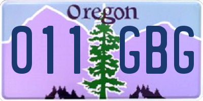 OR license plate 011GBG