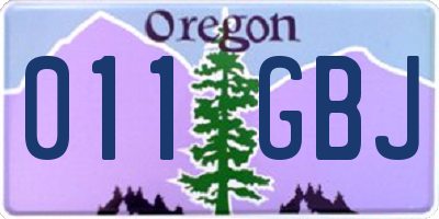 OR license plate 011GBJ