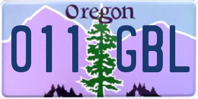 OR license plate 011GBL