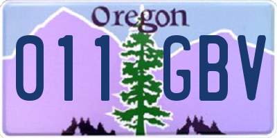 OR license plate 011GBV