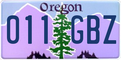 OR license plate 011GBZ