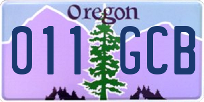OR license plate 011GCB