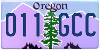 OR license plate 011GCC