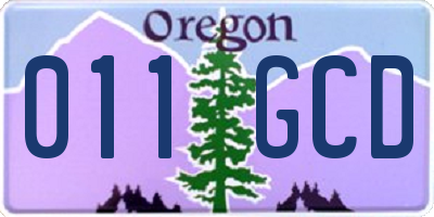 OR license plate 011GCD