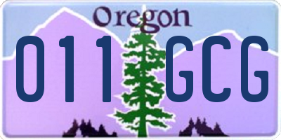 OR license plate 011GCG