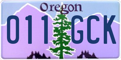 OR license plate 011GCK