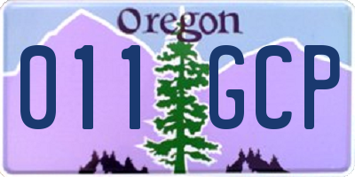 OR license plate 011GCP