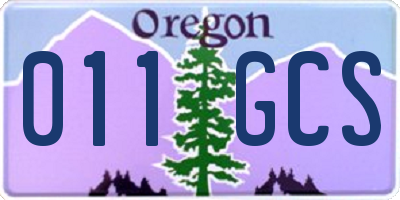 OR license plate 011GCS
