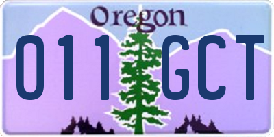 OR license plate 011GCT