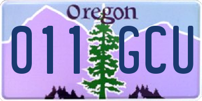 OR license plate 011GCU