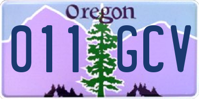 OR license plate 011GCV