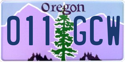 OR license plate 011GCW