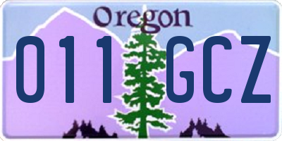 OR license plate 011GCZ
