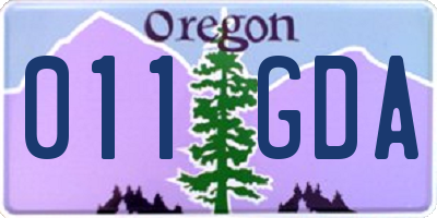 OR license plate 011GDA