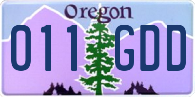 OR license plate 011GDD
