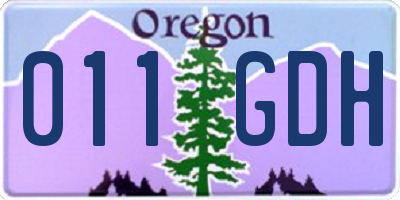 OR license plate 011GDH