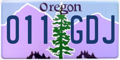 OR license plate 011GDJ