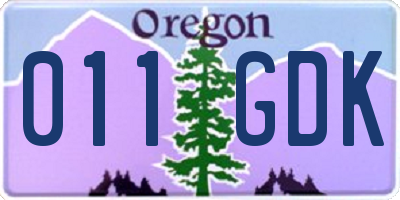 OR license plate 011GDK