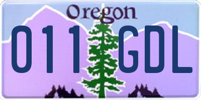 OR license plate 011GDL