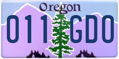 OR license plate 011GDO