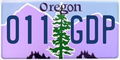 OR license plate 011GDP