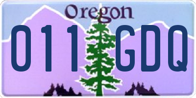 OR license plate 011GDQ